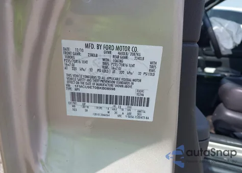 2011 Ford Escape Limited из США, поврежденный, VIN 1FMCU9E70BKB08598